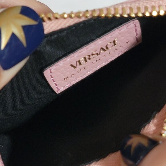 Versace Coin Wallet Card Holder Soft Light Pink Luxury Designer - Picture 7 of 7